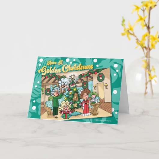 Carte Noël doré (Fleur jaune)