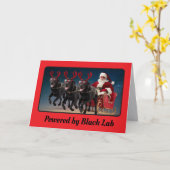 Carte Noël drôle de vacances de Lab noir (Fleur jaune)