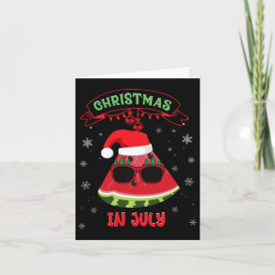 Carte Noël Drôle En Juillet Pastèque Xmas Tree Père Noël