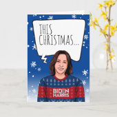 Carte Noël drôle Kamala : Ce Noël est l'Histoire (Fleur jaune)