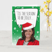 Carte Noël drôle Kamala : 'C'est la saison (Fleur jaune)