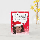 Carte Noël drôle Kamala : Kamala arrive en ville (Fleur jaune)