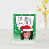 Carte Noël drôle Kamala : Noël est arrivé tôt (Fleur jaune)