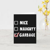 Carte Noël drôle Nice Naughty Garbage Trump Soutien (Fleur jaune)