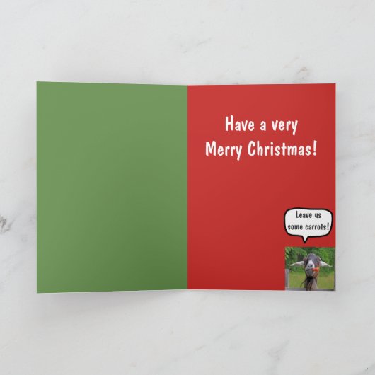 Carte Noël drôle Père Noël chèvres (Intérieur)