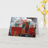 Carte Noël du Camper vintage (Fleur jaune)