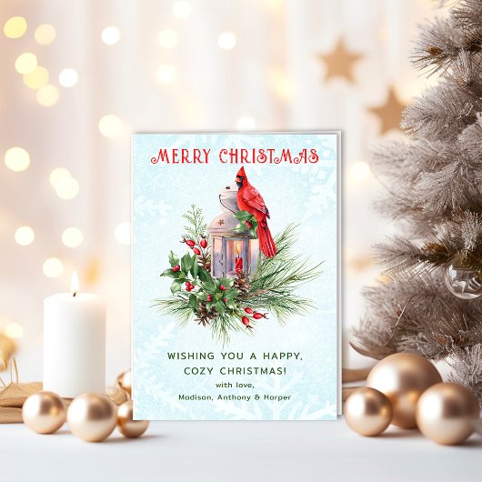 Carte Noël du cardinal rouge