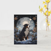 Carte Noël du chien du Mont Bernese Archarme (Fleur jaune)
