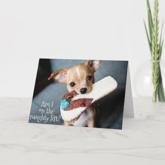 Carte Noël du Chihuahua Chiuppy mignon (Devant)