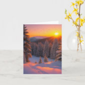 Carte Noël du coucher du soleil (Fleur jaune)