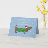 Carte Noël du Dachshund Snowflake mignon (Fleur jaune)