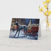 Carte Noël du Grand Danois (Fleur jaune)