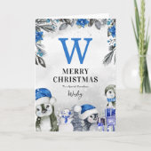 Carte Noël du mignon Penguin Grandson (Devant)