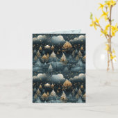 Carte Noël du paysage contemporain (Fleur jaune)