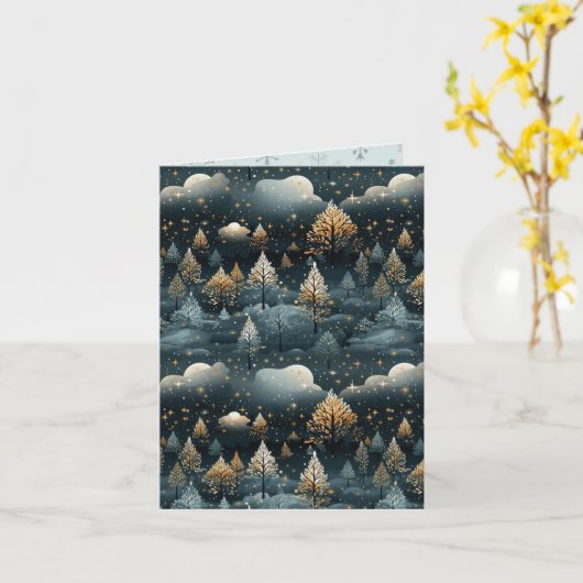 Carte Noël du paysage contemporain (Fleur jaune)