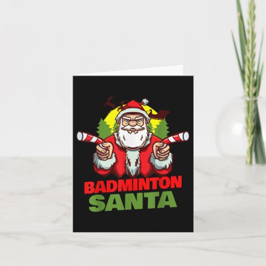 Carte Noël du Père Noël de Badminton - Badminto (Devant)