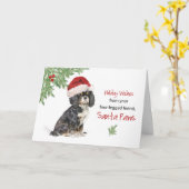 Carte Noël Du Roi Charles Spaniel Chien Cavalier (Fleur jaune)