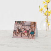 Carte Noël du Yoga Reindee (Fleur jaune)