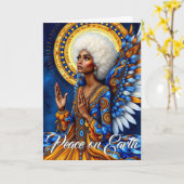 Carte Noël d'un ange (Fleur jaune)