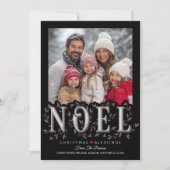 Carte Noel Elegant Black Red Photo Christmas (Devant)