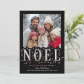 Carte Noel Elegant Black Red Photo Christmas (Debout devant)