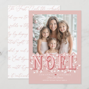 Carte Noel Elegant Blush Pink Photo