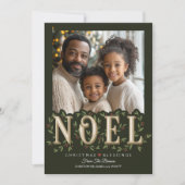 Carte Noel Elegant Green Photo Noël (Devant)