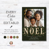 Carte Noel Elegant Green Photo Noël