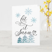 Carte Noël élégant Qu'il neige des flocons (Fleur jaune)