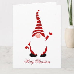 Carte Noël elf gnome nain père Noël classique vacances
