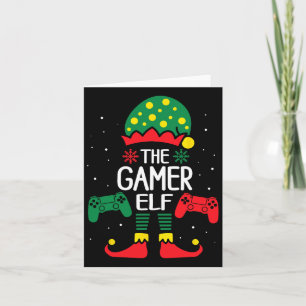 Carte Noël Elf Matching Gamer Famille Jeu Garçons Ki