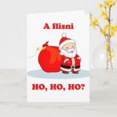 Carte Noël en albanais, parlez-vous Ho, Ho, Ho? (Fleur jaune)