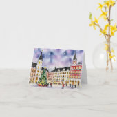 Carte Noël en Aquarelle Madrid (Fleur jaune)