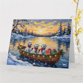 Carte Noël en bateau maltais (Fleur jaune)
