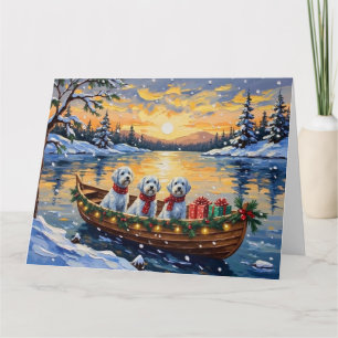 Carte Noël en bateau maltais