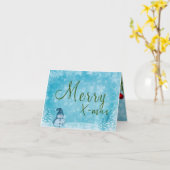 Carte Noël en famille (Fleur jaune)