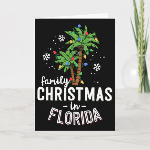 Carte Noël en famille en Floride Palmiers Plage de Noël