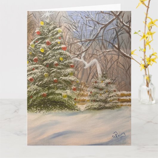 Carte Noël en forêt, par Gary Poling (Fleur jaune)