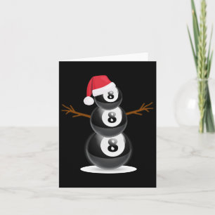 Carte Noël En Juillet Été Billiard Snowman Party