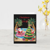 Carte Noël En Juillet Pastèque Noël Plage Père Noël (Fleur jaune)