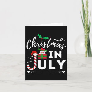 Carte Noël en juillet Plage Été Chapeau de Père Noël Cad
