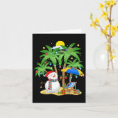 Carte Noël En Juillet Snowman Sur Palm Tree Tropical Be (Fleur jaune)