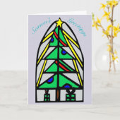 Carte Noël en verre tendu (Fleur jaune)