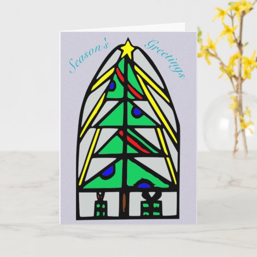 Carte Noël en verre tendu (Fleur jaune)