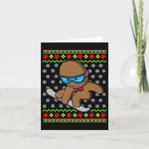 Carte Noël Enfants Pain d'épice Homme Snowboard Snowbo