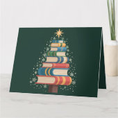 Carte Noël Enseignant Livres Arbre Noël Fête de lecture (Devant)