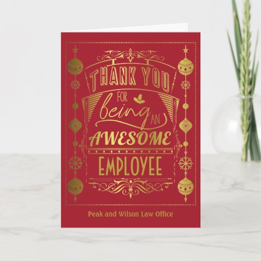 Carte Noël Entreprise Employé vacances (Devant)