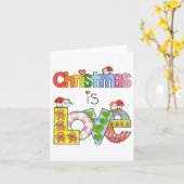 Carte Noël est l'amour (Fleur jaune)