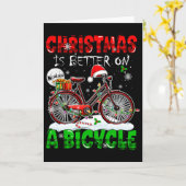 Carte Noël Est Mieux À Vélo Père Noël Cyclist Col (Fleur jaune)
