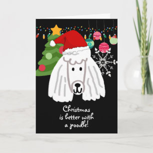 Carte Noël est mieux avec un caniche